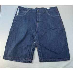 Parish Nation Shorts 44x13 Y2K Mens Blue Denim Cotton High Rise Button-Fly‎